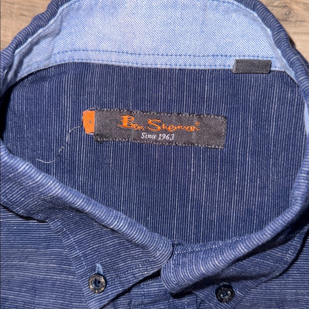 Ben Sherman Navy Striped Short Sleeve Shirt - Picture 3 of 6